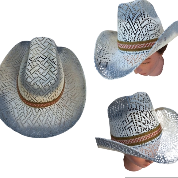 Vintage Mexican Straw‎ Cowboy Hat 7.25 NWOT